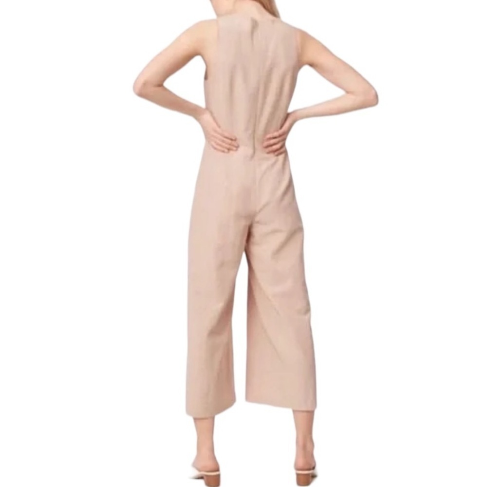 Club Monaco Beige Sleeveless Linen Blend Jumpsuit - Picture 2 of 16